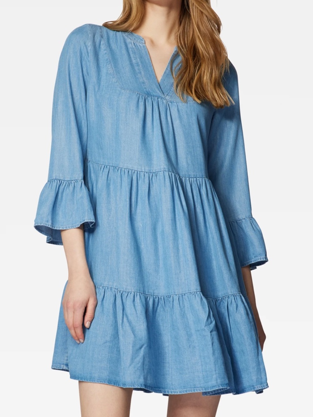 Shannon Passero Blue Mini Ruffle Dress - Small